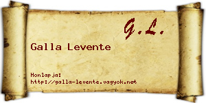 Galla Levente névjegykártya